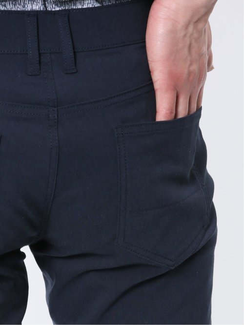 クロスストレッチ+クール リネン混 スリムパンツ