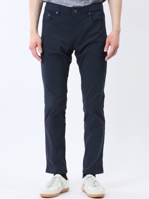 クロスストレッチ+クール リネン混 スリムパンツ