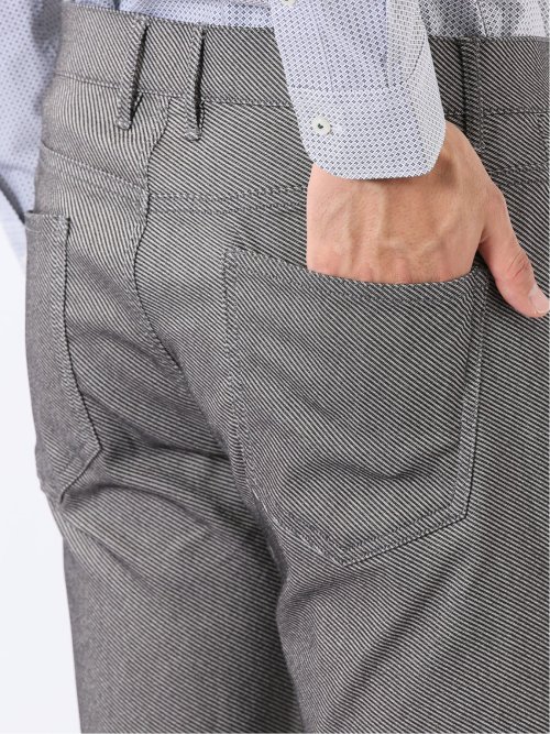 パンツ メンズ ストレッチ スリム 5ポケット テーパード カルゼ クロスストレッチ