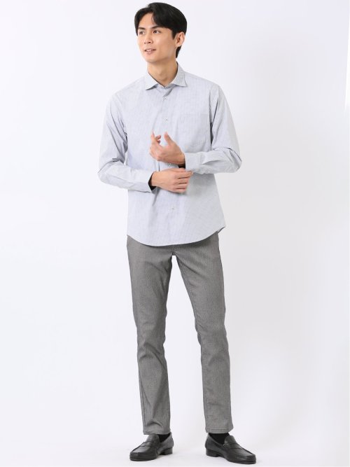 パンツ メンズ ストレッチ スリム 5ポケット テーパード カルゼ クロスストレッチ