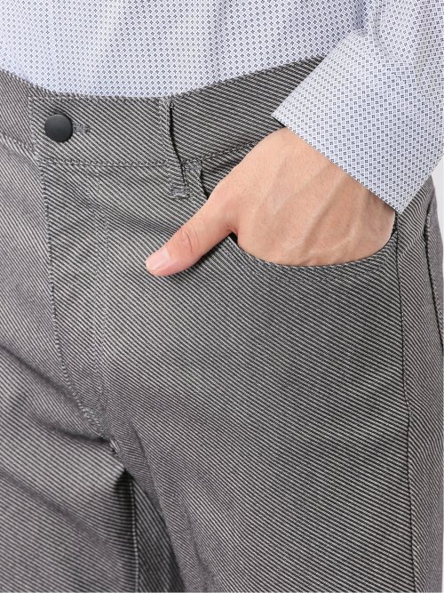 パンツ メンズ ストレッチ スリム 5ポケット テーパード カルゼ クロスストレッチ