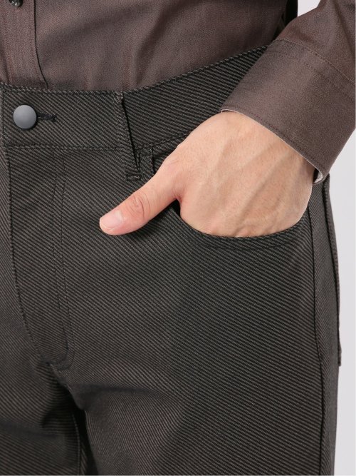 パンツ メンズ ストレッチ スリム 5ポケット テーパード カルゼ クロスストレッチ