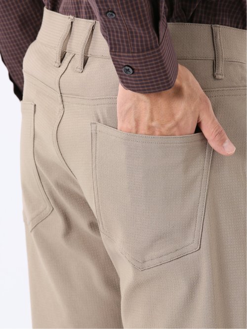 パンツ メンズ ストレッチ スリム 5ポケット テーパード ドビー クロスストレッチ