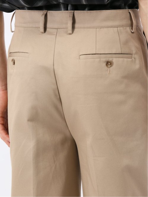 チノクロス タック ワイド トラウザー パンツ