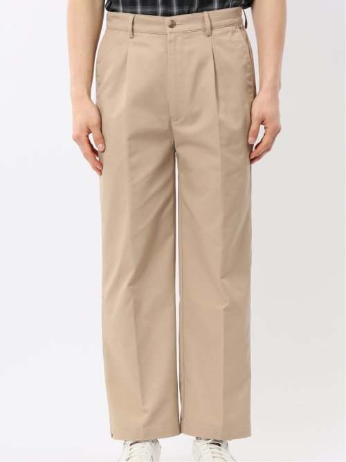 チノクロス タック ワイド トラウザー パンツ