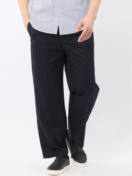 チノクロス タック ワイド トラウザー パンツ