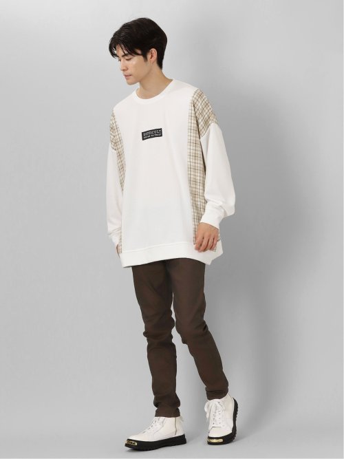 ストレッチ 裏カラー スキニーパンツ