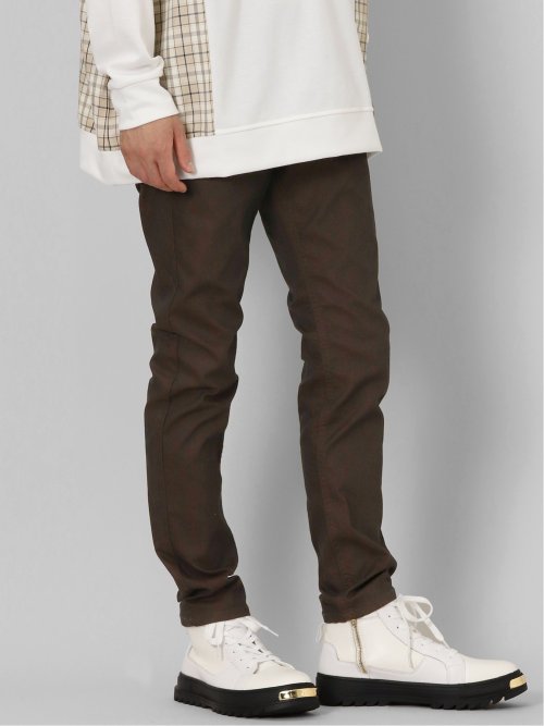 ストレッチ 裏カラー スキニーパンツ