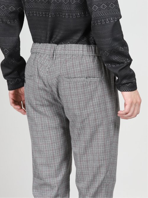 ハイパーストレッチ チェック柄 イージーパンツ