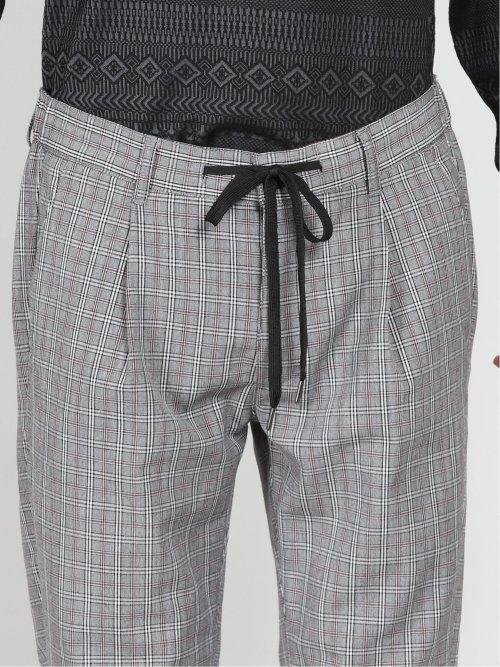 ハイパーストレッチ チェック柄 イージーパンツ