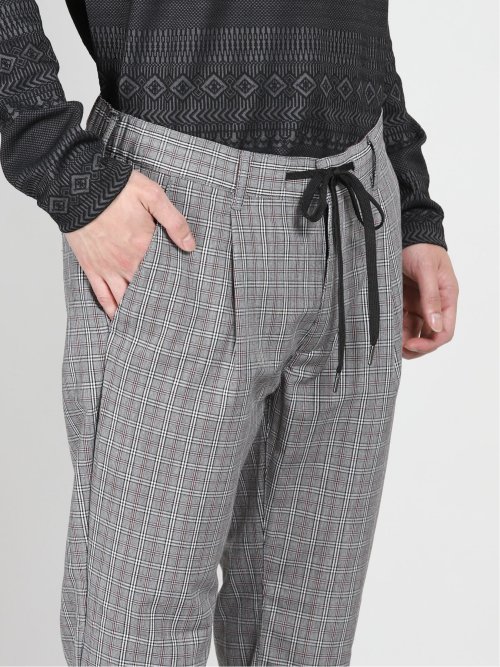 ハイパーストレッチ チェック柄 イージーパンツ