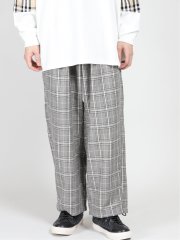 チェック柄 ワイドテーパードパンツ