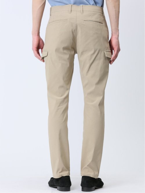 接触冷感ストレッチ トラウザースリムカーゴパンツ