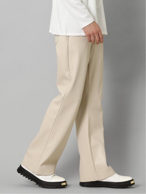 ストレッチ エコレザー フレアパンツ