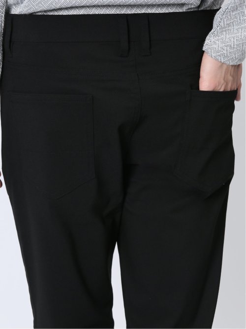 クロスストレッチ スリムパンツ ツイル黒