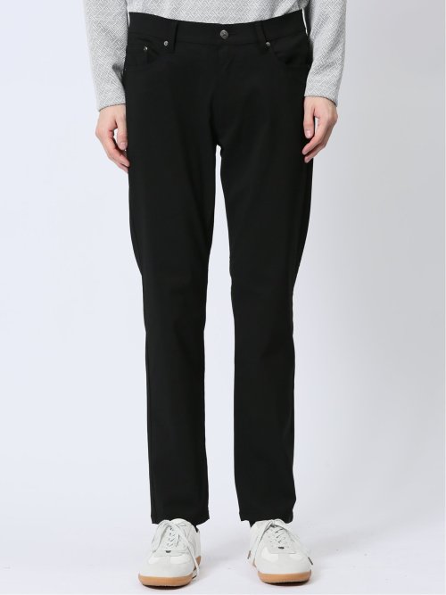 クロスストレッチ スリムパンツ ツイル黒