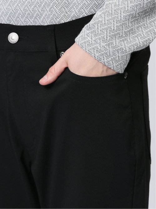 クロスストレッチ スリムパンツ ツイル黒
