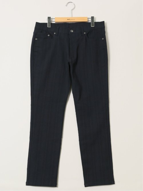 クロスストレッチ スリムパンツ チェック