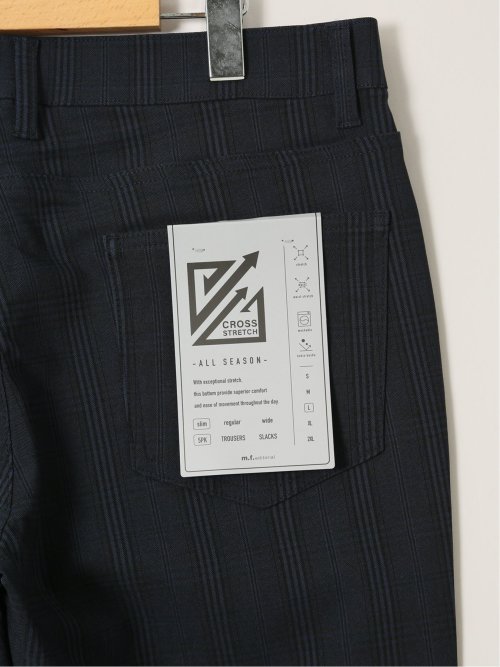 クロスストレッチ スリムパンツ チェック