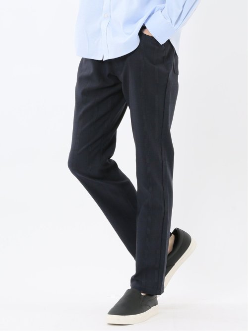 クロスストレッチ スリムパンツ チェック