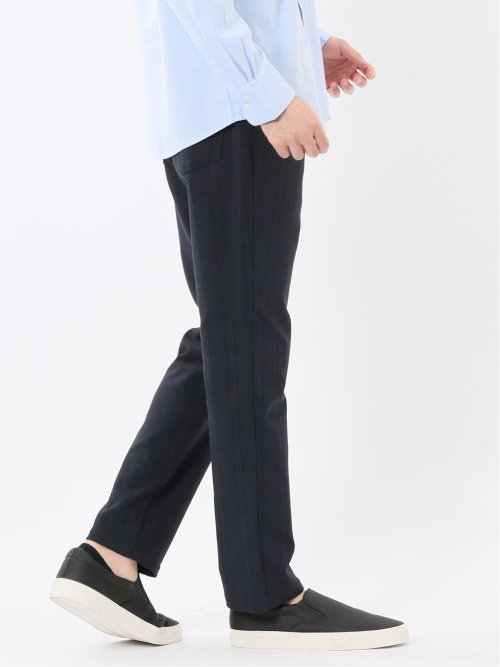 クロスストレッチ スリムパンツ チェック