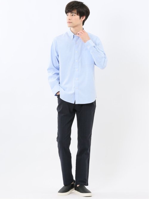 クロスストレッチ スリムパンツ チェック