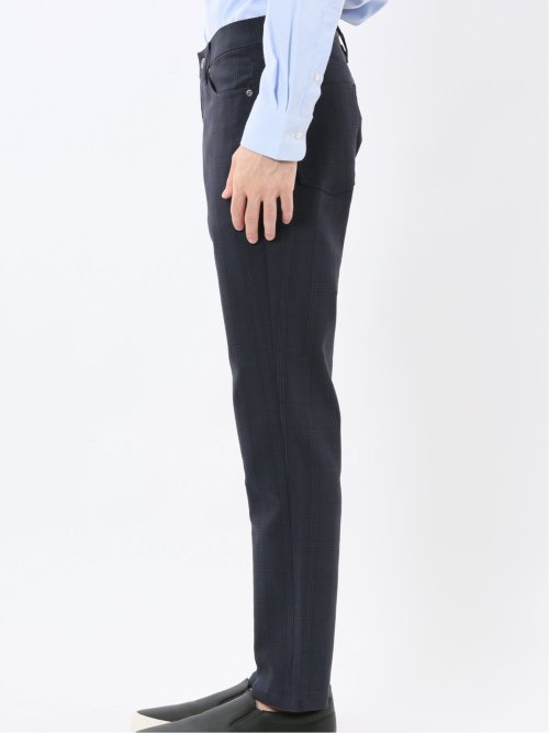 クロスストレッチ スリムパンツ チェック