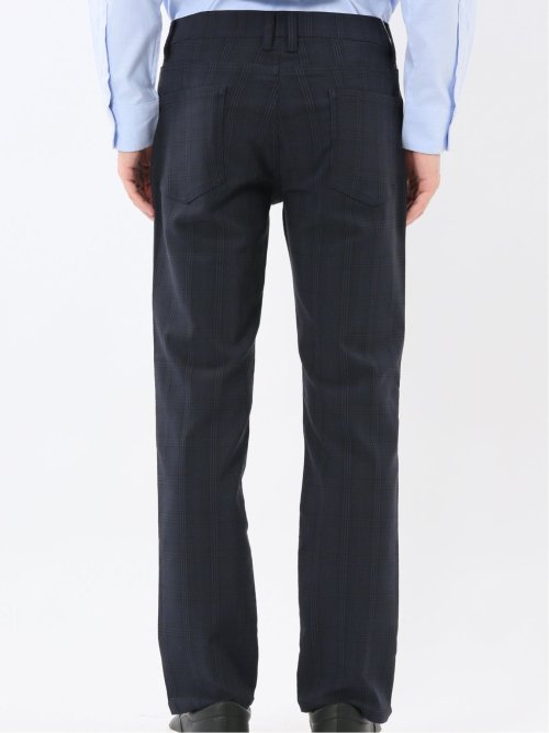 クロスストレッチ スリムパンツ チェック