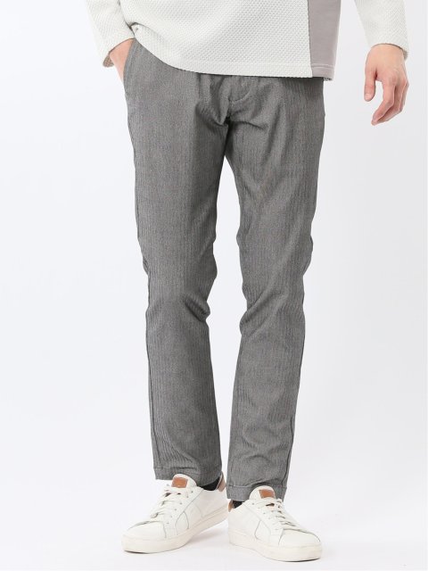 クロスストレッチ トラウザーパンツ ヘリンボン