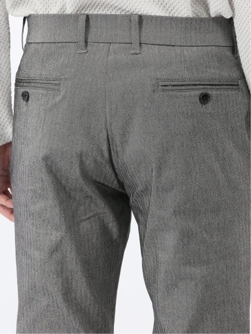 クロスストレッチ トラウザーパンツ ヘリンボン