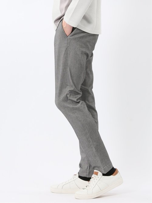 クロスストレッチ トラウザーパンツ ヘリンボン