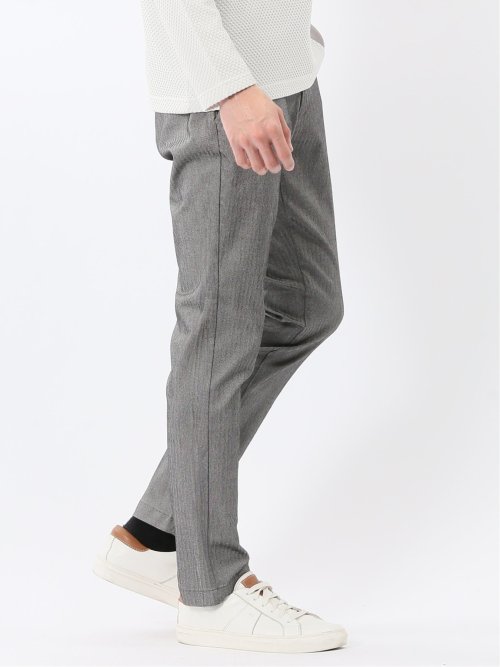 クロスストレッチ トラウザーパンツ ヘリンボン