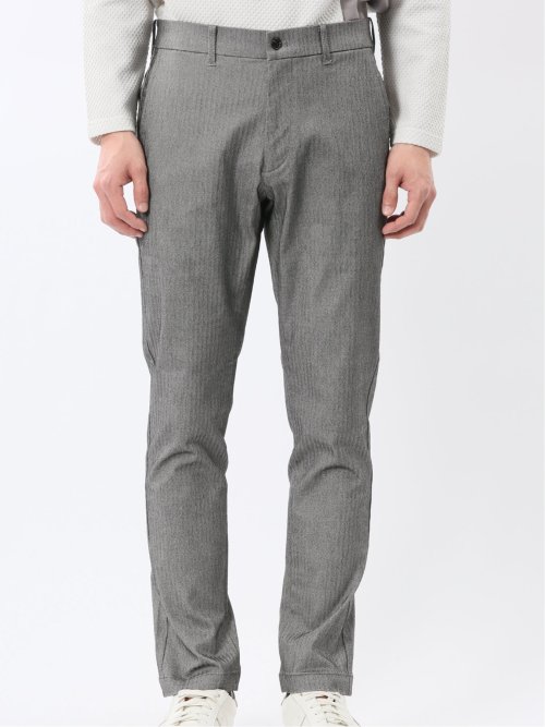 クロスストレッチ トラウザーパンツ ヘリンボン