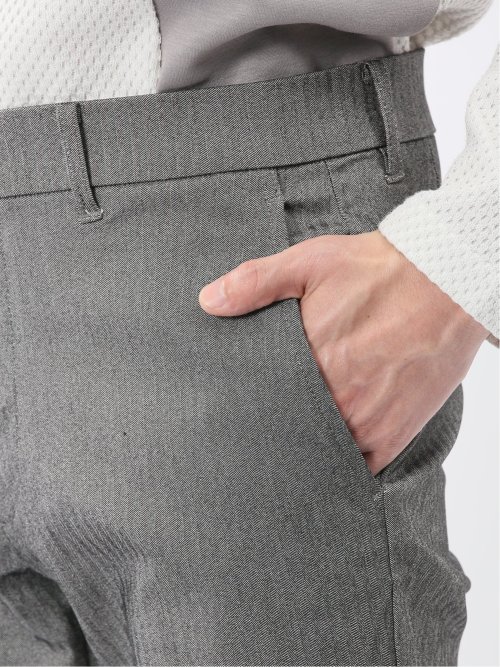 クロスストレッチ トラウザーパンツ ヘリンボン