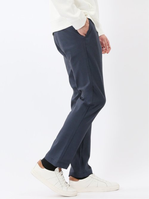 クロスストレッチ トラウザーパンツ ヘリンボン