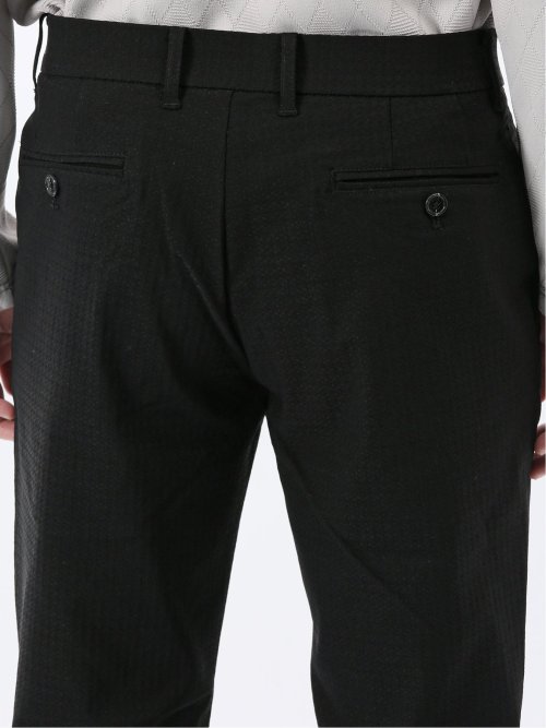 クロスストレッチ トラウザーパンツ バーズアイ&ジャガード