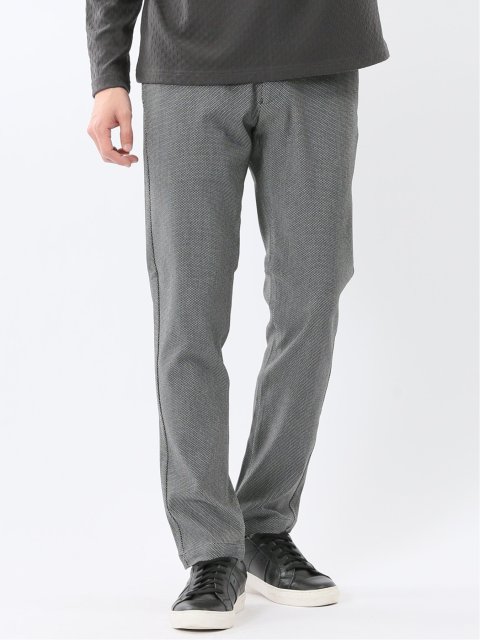 クロスストレッチ トラウザーパンツ バーズアイ&ジャガード