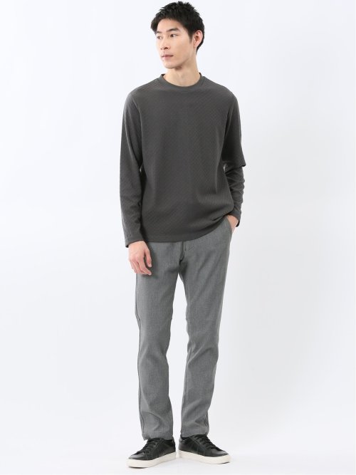 クロスストレッチ トラウザーパンツ バーズアイ&ジャガード