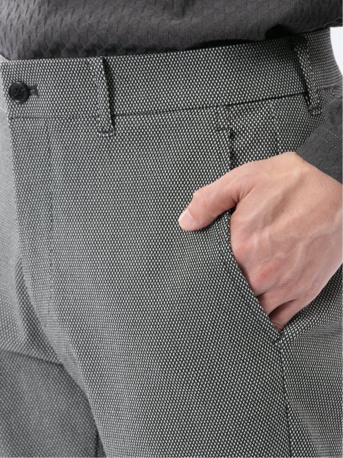 クロスストレッチ トラウザーパンツ バーズアイ&ジャガード