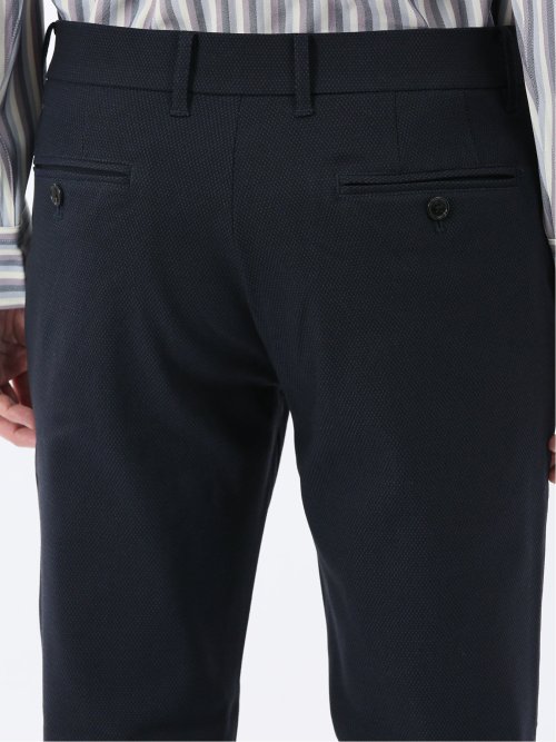 クロスストレッチ トラウザーパンツ バーズアイ&ジャガード