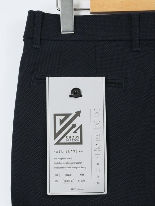 クロスストレッチ トラウザーパンツ バーズアイ&ジャガード