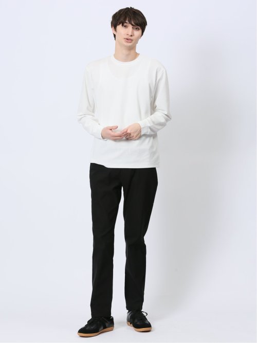 クロスストレッチ スリムパンツ ピンヘッド黒