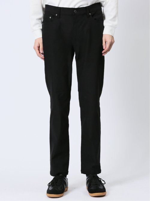 クロスストレッチ スリムパンツ ピンヘッド黒