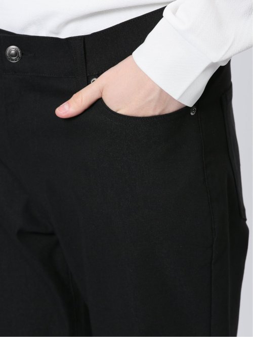 クロスストレッチ スリムパンツ ピンヘッド黒