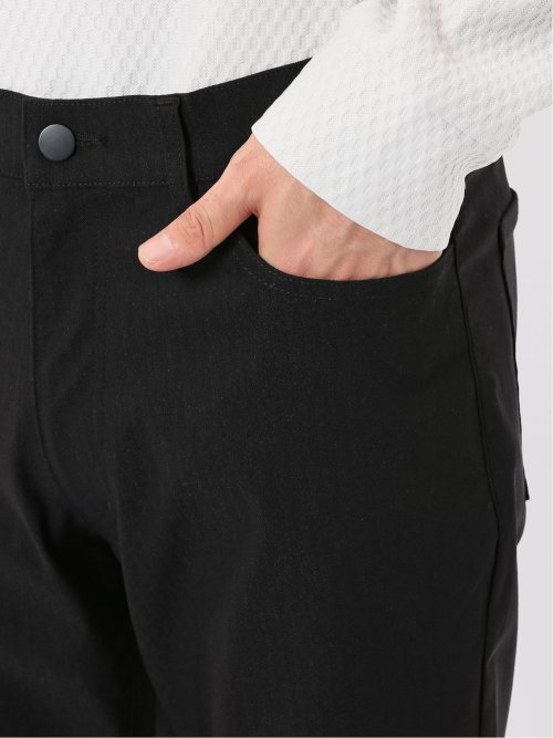 パンツ メンズ ストレッチ スリム 5ポケット テーパード ヘリンボン クロスストレッチ