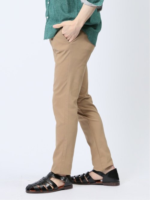 接触冷感ストレッチ トラウザースキニーパンツ ヘリンボン