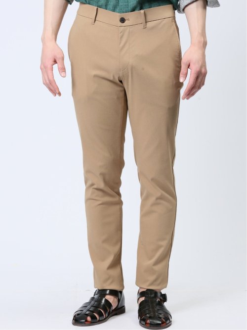 接触冷感ストレッチ トラウザースキニーパンツ ヘリンボン