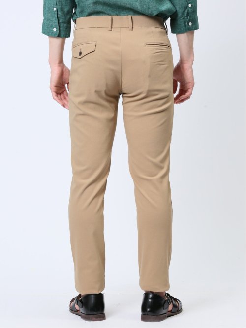 接触冷感ストレッチ トラウザースキニーパンツ ヘリンボン