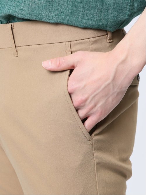 接触冷感ストレッチ トラウザースキニーパンツ ヘリンボン