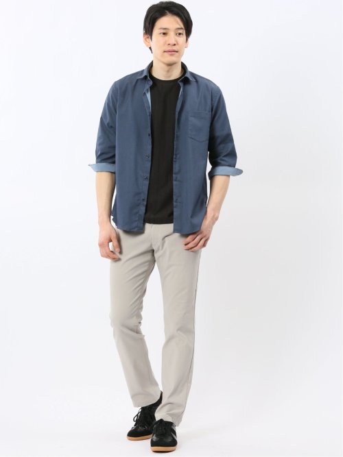 クロスストレッチ スリムパンツ コードレーン